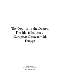 The Devil Is in the Demos: the Identification of European Citizens with Europe