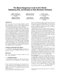 The Most Dangerous Code in the World: Validating SSL Certificates In