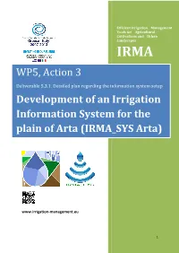 WP5, Action 3 Development of an Irrigation Information System for The