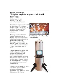 Wrights' Exploits Inspire Exhibit with Lofty Aims
