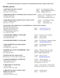 Community Board #2, Manhattan Block Association List