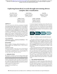 Exploring Biomedical Records Through Text Mining-Driven Complex Data Visualisation