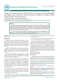 Isolation of Anthocyanins by High-Speed Countercurrent
