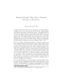 Protracted People's War Is Not a Universal Strategy for Revolution