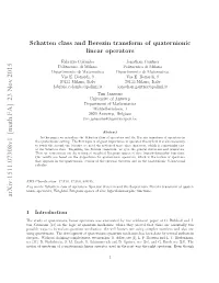Schatten Class and Berezin Transform of Quaternionic Linear Operators