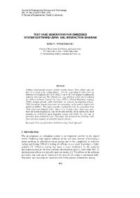Test Case Generation for Embedded System Software Using Uml Interaction Diagram