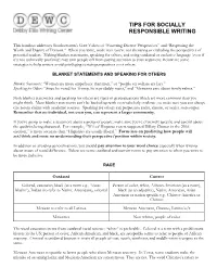 Tips for Socially Responsible Writing