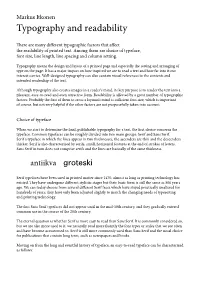 Typography and Readability