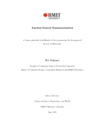 Answer-Biased Summarization