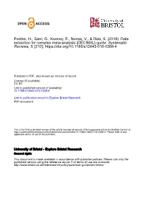 Data Extraction for Complex Meta-Analysis (Decimal) Guide
