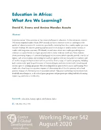 Education in Africa: What Are We Learning?