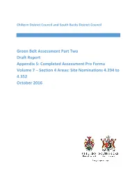 Green Belt Assessment Part Two Draft Report Appendix 5: Completed Assessment Pro Forma Volume 7 – Section 4 Areas: Site Nominations 4.294 to 4.352