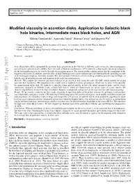 Modified Viscosity in Accretion Disks. Application to Galactic Black Hole