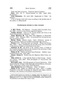Ornithological Articles in Other Journals •