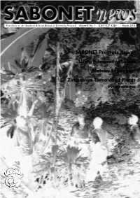 SABONET Progress Report Using Interpretive Labels Mateku Expedition Zimbabwe Threatened Plants Programme