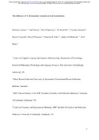 The Influence of X Chromosome Variants on Trait Neuroticism