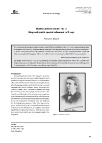 Thomas Edison (1847–1931) Biography with Special Reference to X-Rays