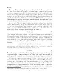 Vectors and Dual Vectors