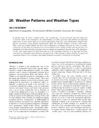 Weather Patterns and Weather Types