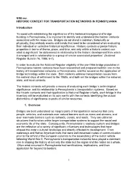 1 9/98 Rev. HISTORIC CONTEXT for TRANSPORTATION NETWORKS