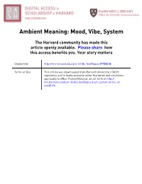 Ambient Meaning: Mood, Vibe, System