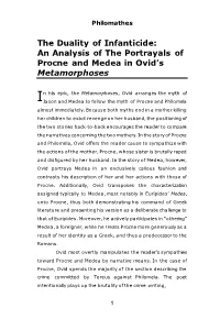 An Analysis of the Portrayals of Procne and Medea in Ovid's