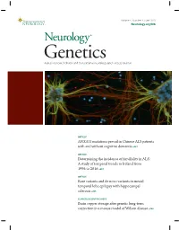 ANXA11 Mutations Prevail in Chinese ALS Patients with and Without Cognitive Dementia E237