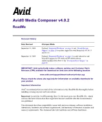 Avid® Media Composer V4.0.2 Readme