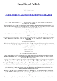 Classic Minecraft Net Hacks