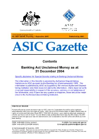 Conmmonwealth of Australia ASIC Gazette A34A/05 Dated 1