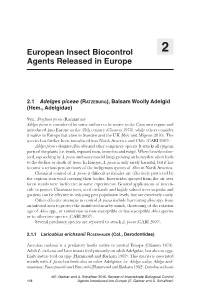 European Insect Biocontrol Agents Released in Europe 119 Has Been Introduced As a Biological Control Agent for A
