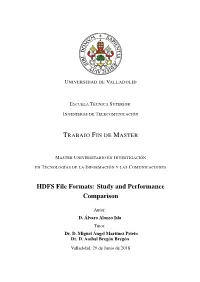 HDFS File Formats: Study and Performance Comparison
