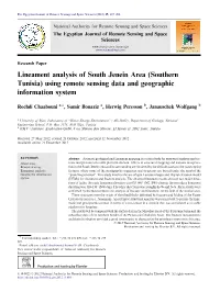 Southern Tunisia) Using Remote Sensing Data and Geographic Information System