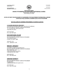 1 Baccalaureate Nursing Programs (4