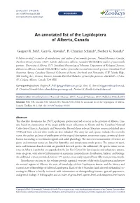 An Annotated List of the Lepidoptera of Alberta, Canada