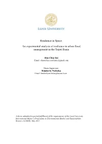 An Experimental Analysis of Resilience in Urban Flood Management in the Taipei Basin