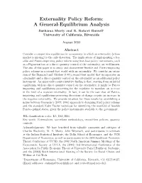 Externality Policy Reform: a General-Equilibrium Analysis Sushama Murty and R