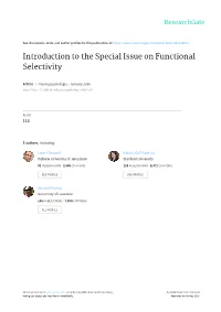Introduction to the Special Issue on Functional Selectivity