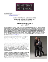 Mario Cantone and Jerry Davis Bring How Long Has This Been Going On? to Feinstein’S at the Nikko