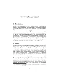 The Cavendish Experiment