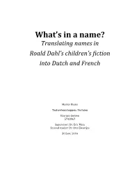What's in a Name? Translating Names in Roald Dahl's