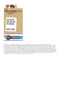 Epub Download the Everything Store: Jeff Bezos and the Age Of