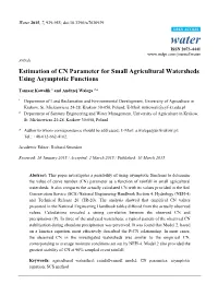 Estimation of CN Parameter for Small Agricultural Watersheds Using Asymptotic Functions
