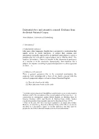 Existential There and Catenative Concord. Evidence from the British National Corpus