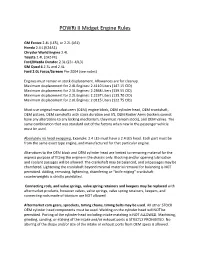 Powri II Midget Engine Rules