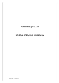 PSA Marine (Pte) Ltd GENERAL OPERATING CONDITIONS