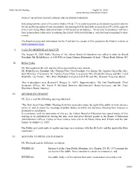 PUBLIC MEETING NOTICE from the SUPERINTENDENT In