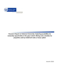 Research Report on Deferred Ownership and Early Subsidies