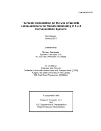 Technical Consultation on the Use of Satellite Communications for Remote Monitoring of Field Instrumentation Systems