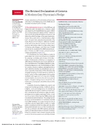The Revised Declaration of Geneva a Modern-Day Physician's Pledge